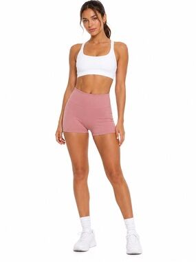 High-Waist Rose Pink Women's Active Shorts